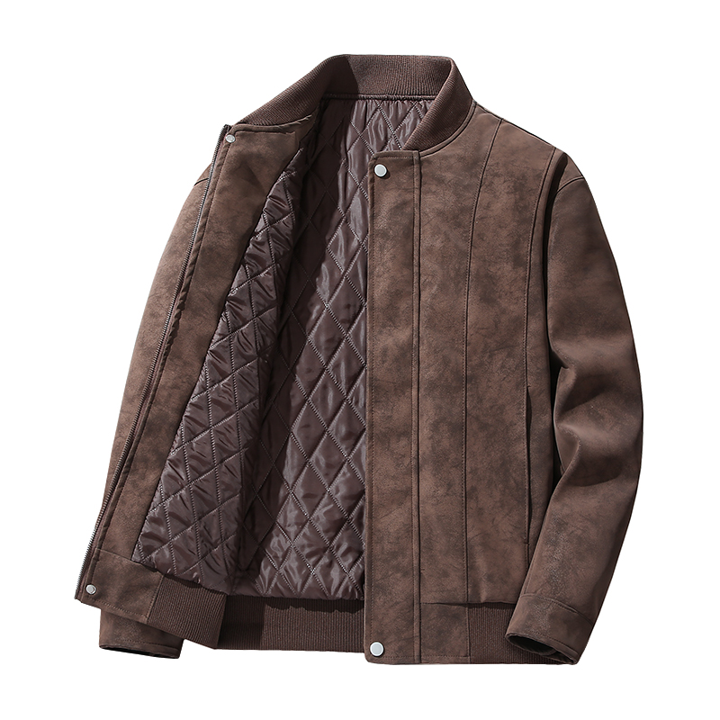 Roupas masculinas outono inverno gola virada para baixo cor sólida bolsos com zíper manga longa cardigan casacos moda jaquetas casuais topos