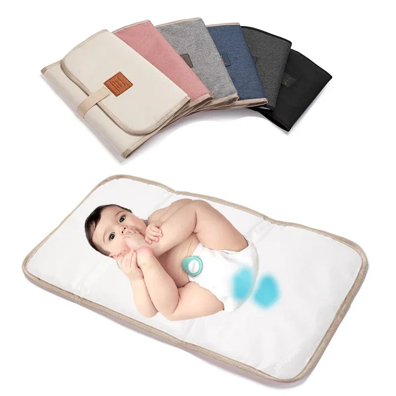 Alfombrilla para cambiar pañales, impermeable, para cambiar el suelo, alfombrilla para jugar, portátil, plegable, lavable, compacta, para viaje