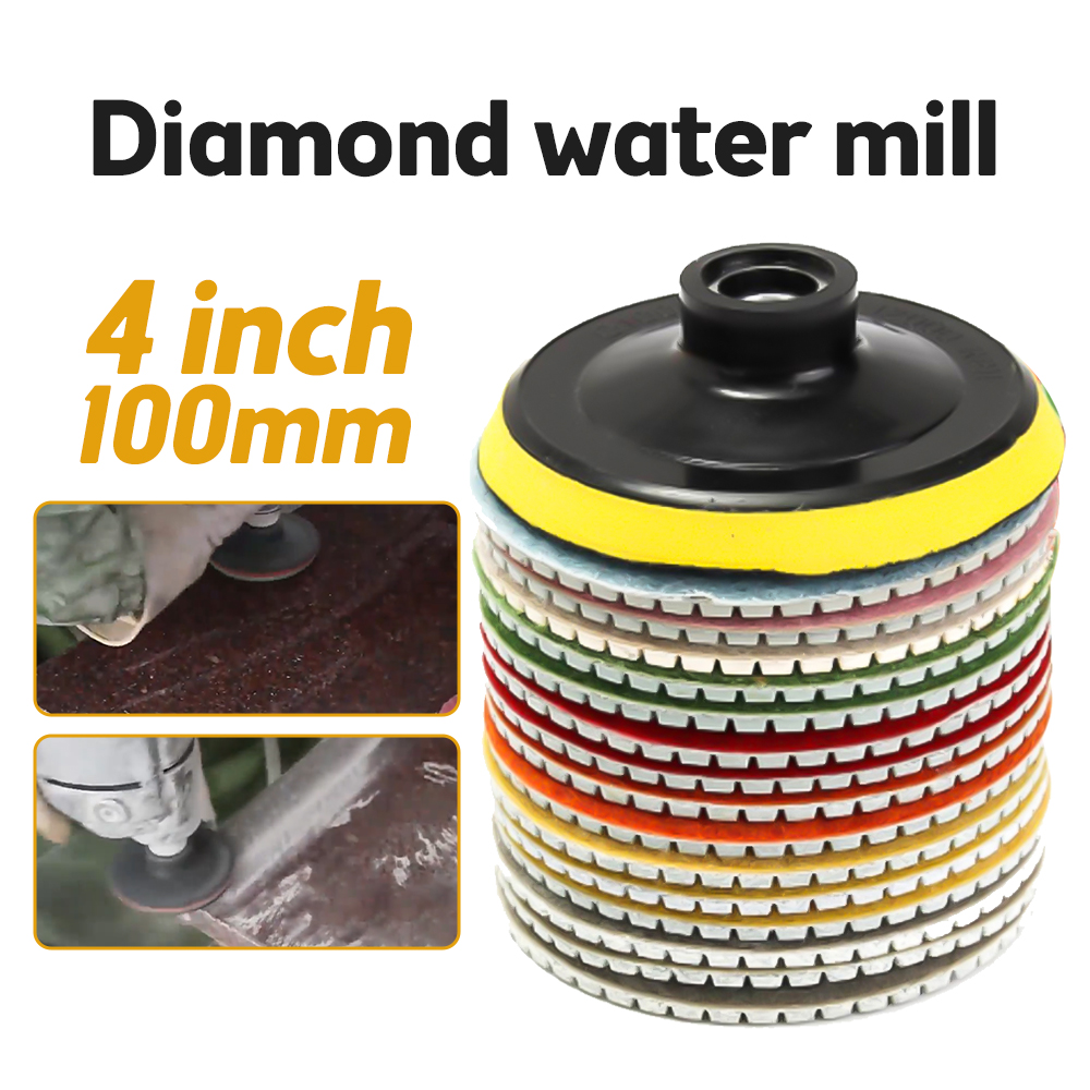 Kit di tamponi per lucidatura diamantati da 8 pezzi da 4 pollici 100 mm bagnato/secco per granito pietra cemento marmo lucidatura uso set di dischi abrasivi