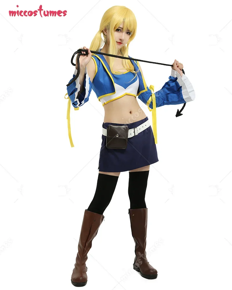 Miccostumes Women's Lucy Cosplay Costume with Belt Waist Bag and Whip
