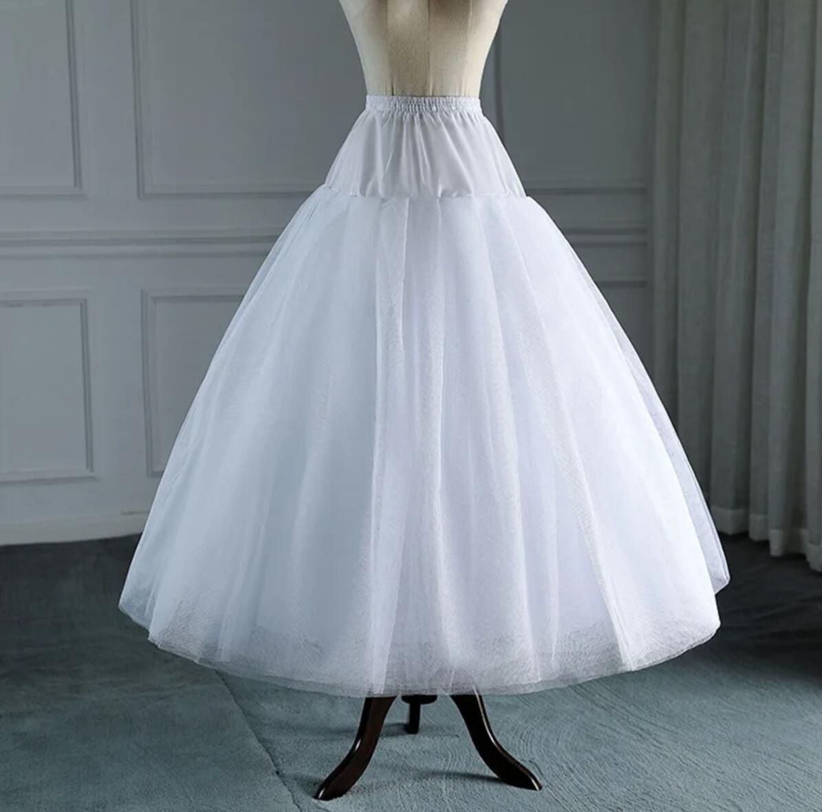 Enagua de tul blanco para vestido de novia estilo línea 4-8 capas sin aros accesorios de boda enaguas largas enagua