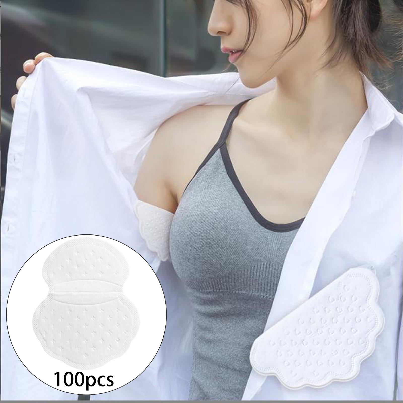 Descartáveis axilas suor almofadas, Unisex, confortável, não preenchido, 100pcs