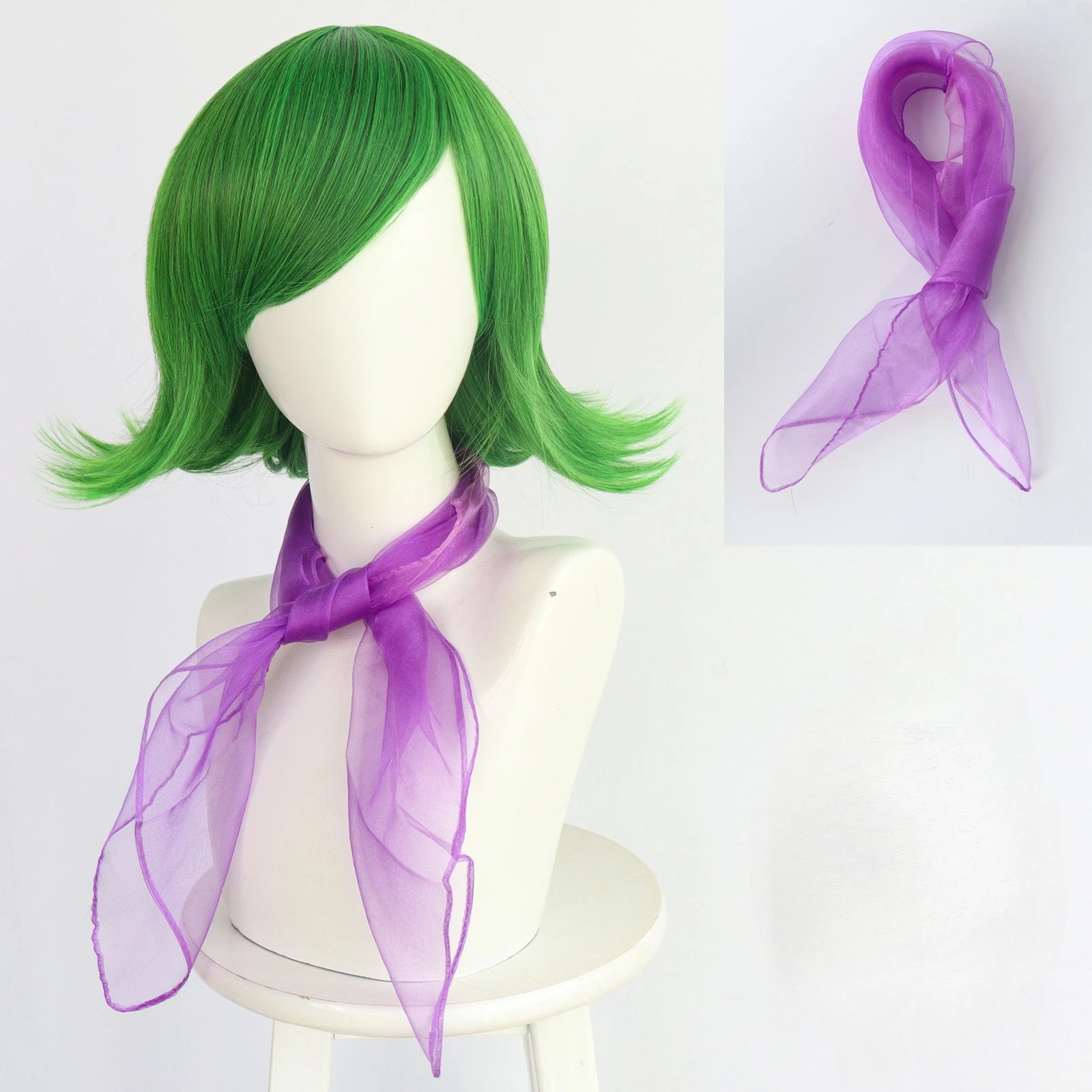 Binnenstebuiten Walging Cosplay Pruik Groene pruik Walging Cosplay Kostuum voor Vrouwen Meisje Halloween Kerst School Party Cosplay Pruiken