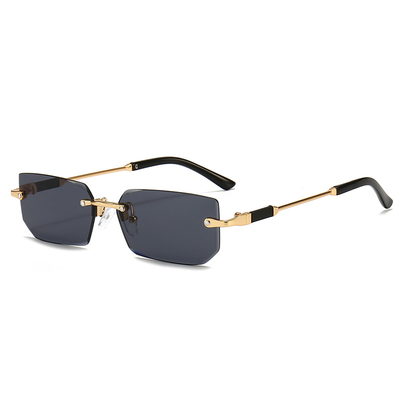 Moda sem aro retângulo óculos de sol populares mulheres homens tons pequenos quadrados óculos de sol para feminino masculino verão viajar oculos