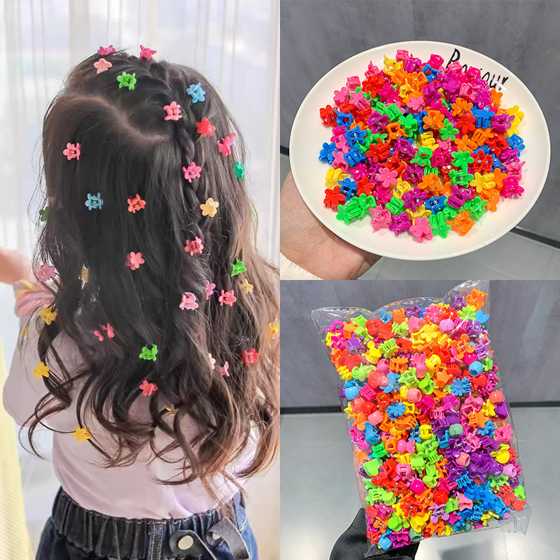 50szt Girs Cute Colorful Flower Star Crown Small Hair Claws Lovely Hair Decorate Claw Clips Spinki do włosów dla dzieci Słodkie akcesoria do włosów