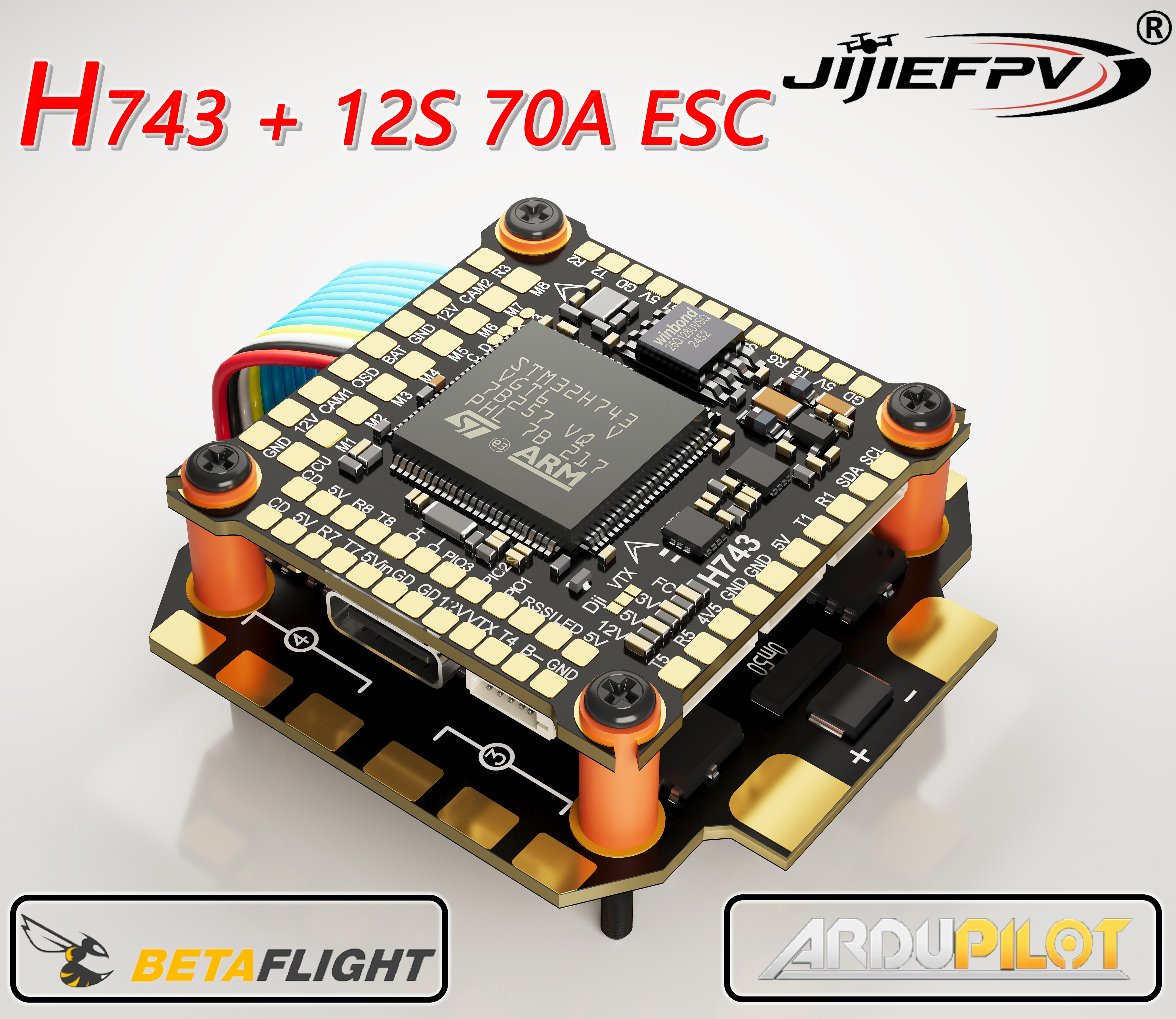 Controller di Volo H743 Compatibile con BetaFlight Ardupilot FC H743 Stack 12S 70A ESC 4in1 per Drone FPV Freestyle DJI RC da 5 Pollici, Componente Fai-da-Te