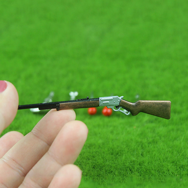 รายการ Miniature Mini โลหะปืนปืนของเล่นทหารฉาก Props สำหรับ1/12ตุ๊กตารูปตุ๊กตาอุปกรณ์เสริมตุ๊กตาตุ๊กตาตกแต่ง