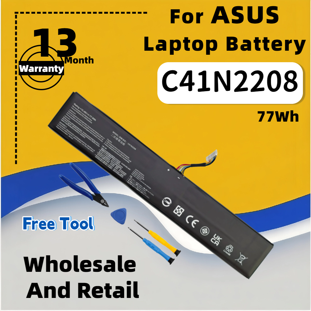 FRLESUI C41N2208 Аккумулятор большой емкости 74 Втч 77,4 Втч для игровых портативных серий ASUS ROG ALLY RC71L/PC71L Бесплатные все инструменты