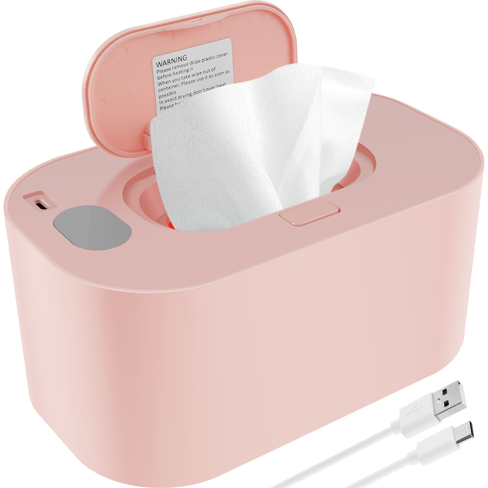 Baby Wipe Warmer com Termostato, Aquecedor, Aquecimento Mesmo, Toalhetes Húmidos, Portátil, Dispensador, Evitar Secar, USB