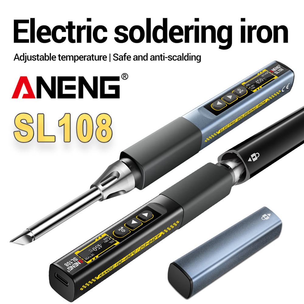 ANENG SL108 zestaw lutownic elektrycznych PD 96W QC regulowana temperatura szybkie nagrzewanie przenośne cyfrowe inteligentne narzędzia do lutownicy