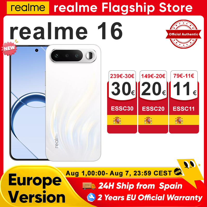 realme 16 5G Smartphone 2026 Nuevo, Batería Titan de 6550mAh, Carga Rápida de 45W, IP69