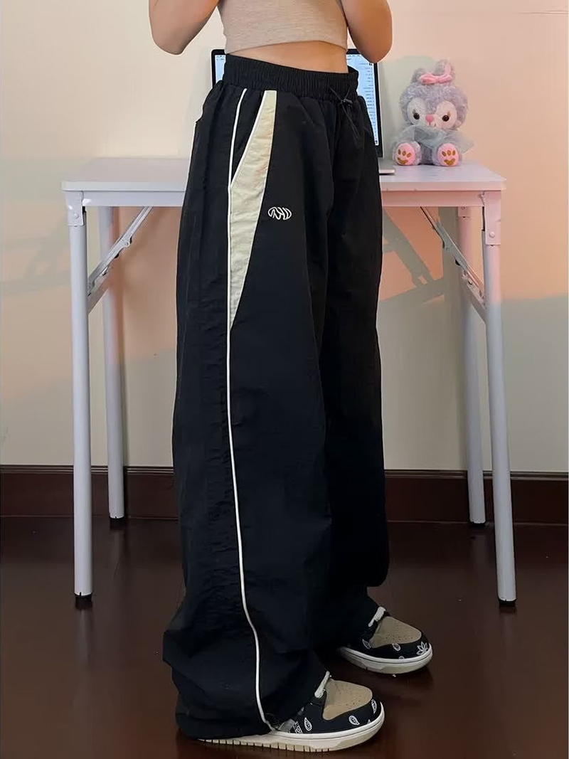 Y2k szerokie nogawki Cargo spodnie damskie dorywczo luźne spodnie ze sznurkiem Streetwear spodnie dresowe w stylu hip-hop 2024 kobiece Vintage luźne biegacze