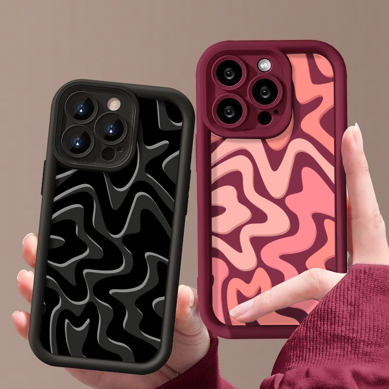 Casing Ponsel Silikon Motif Garis untuk iPhone 17 16 15 14 Pro Max 15 Plus 13 17 Pro Air 17e 16e Warna Permen Anti Benturan