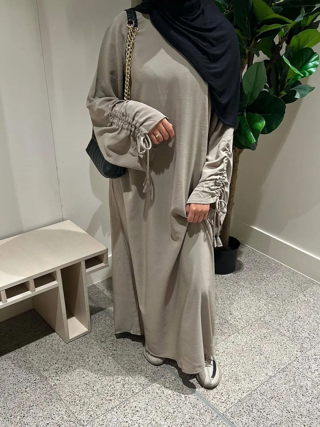 Mulheres Cuff Tie Muslim Robe, Abayas Feminina, Última Moda, Serviço de Adoração, syari, wy2061