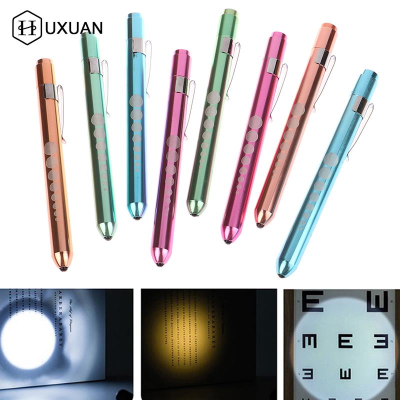 1Pcs Herbruikbare Led Medische Penlight Zaklamp Met Pupil Gauge Pocket Clip Pen Light Torch Lamp Voor Verpleegkundigen Artsen Lezen