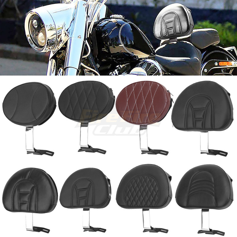 Bantalan Kursi Pengendara Plug In Driver Dapat Disesuaikan Krom Sandaran Sepeda Motor untuk Harley Fatboy Heritage Softail Deluxe Fat Boy