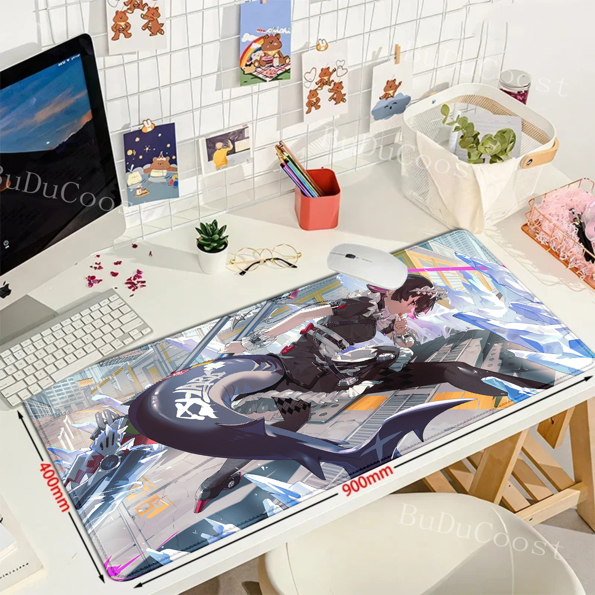 game Zenless Zone Zero teclado mousepad Gaming Speed Keyboard Pads mouse pad XXL Rubber Carpet Locked Edge Mouse Mat 900x400mm