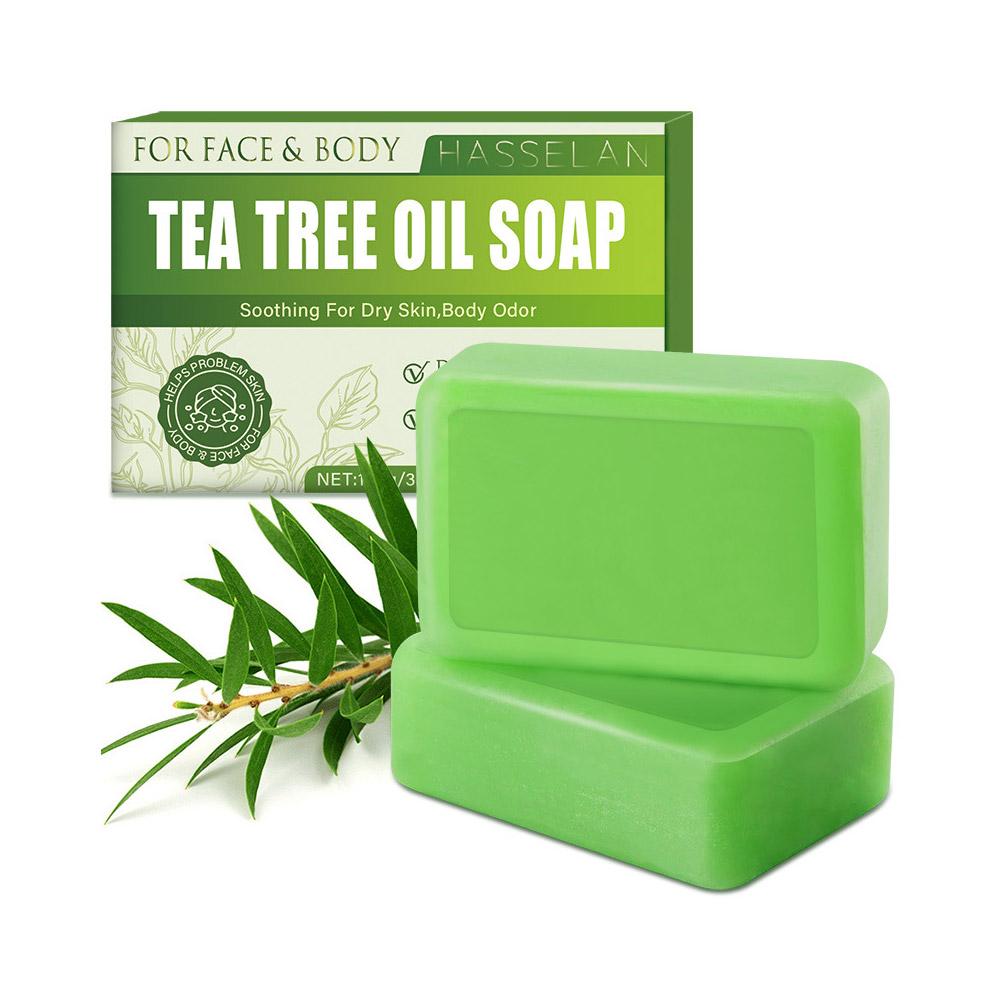 Tea Tree Soap for Face & Body Acne, 100g Tea Tree Oil Soap Bar for Face & Body Natural Skin Cleanser for Oily, Dry & Itchy Skin