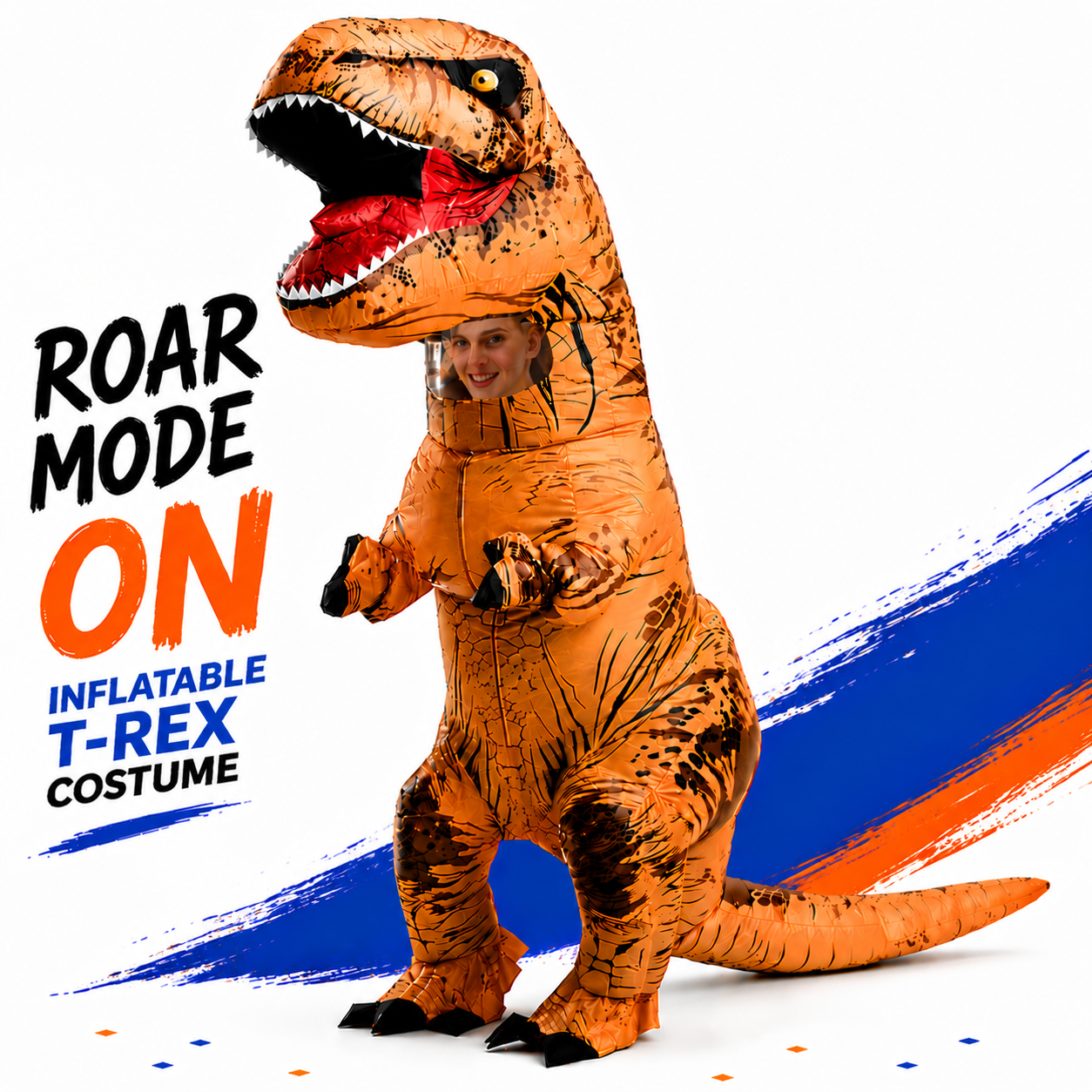 Aufblasbares T-Rex Dinosaurier-Kostüm für Erwachsene, Aufblasbarer Tyrannosaurus Rex Anzug Halloween-Kostüm für Party Cosplay Festival Rollenspiel