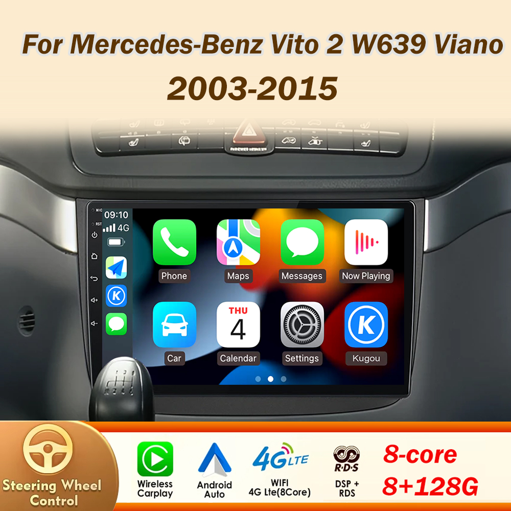 Radio samochodowe do Mercedes-Benz Vito 2 W639 Viano 2 W639 2003 2005 - 2015 Carplay Android Auto Video GPS Nawigacja Odtwarzacz Stereo