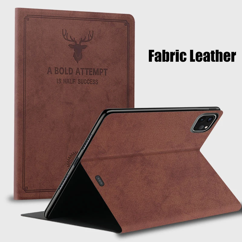 Skórzane etui z tkaniny dla Xiaomi Mi Pad MiPad 6 Pro 11in 5 4 Plus 10.1 Redmi Pad 10.6 Tablet Flip Cover Stand Holder Shell Fundas