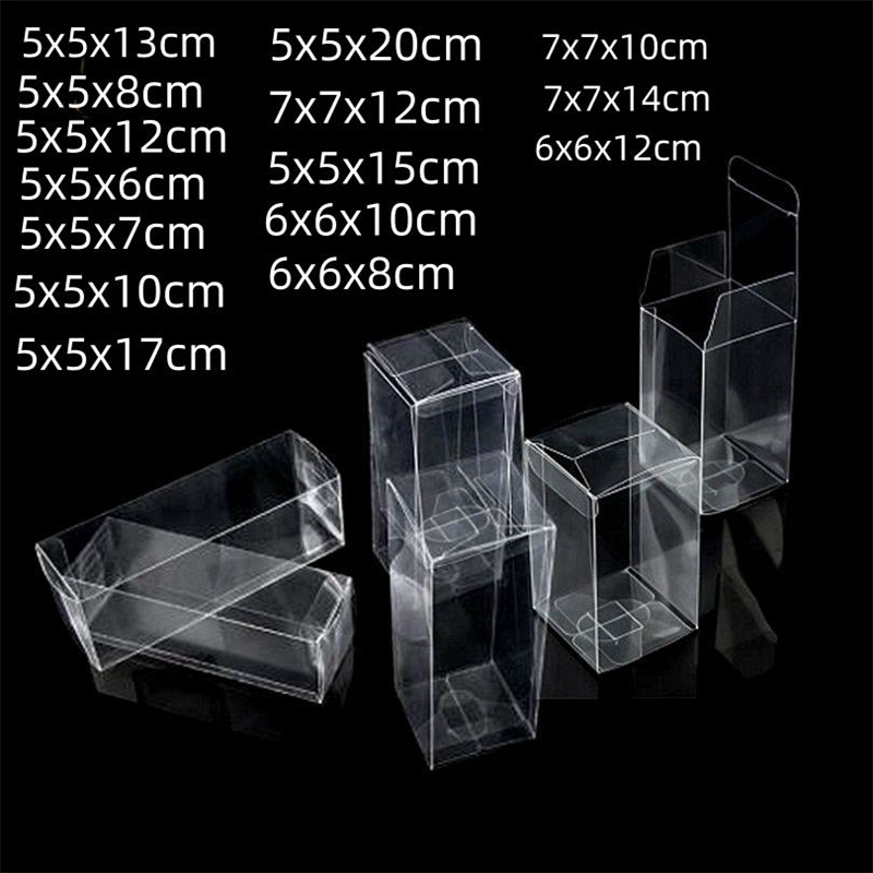 Scatola in PVC trasparente di dimensioni Multiple da 10 pezzi 5/6/7cm scatola di imballaggio in plastica trasparente universale
