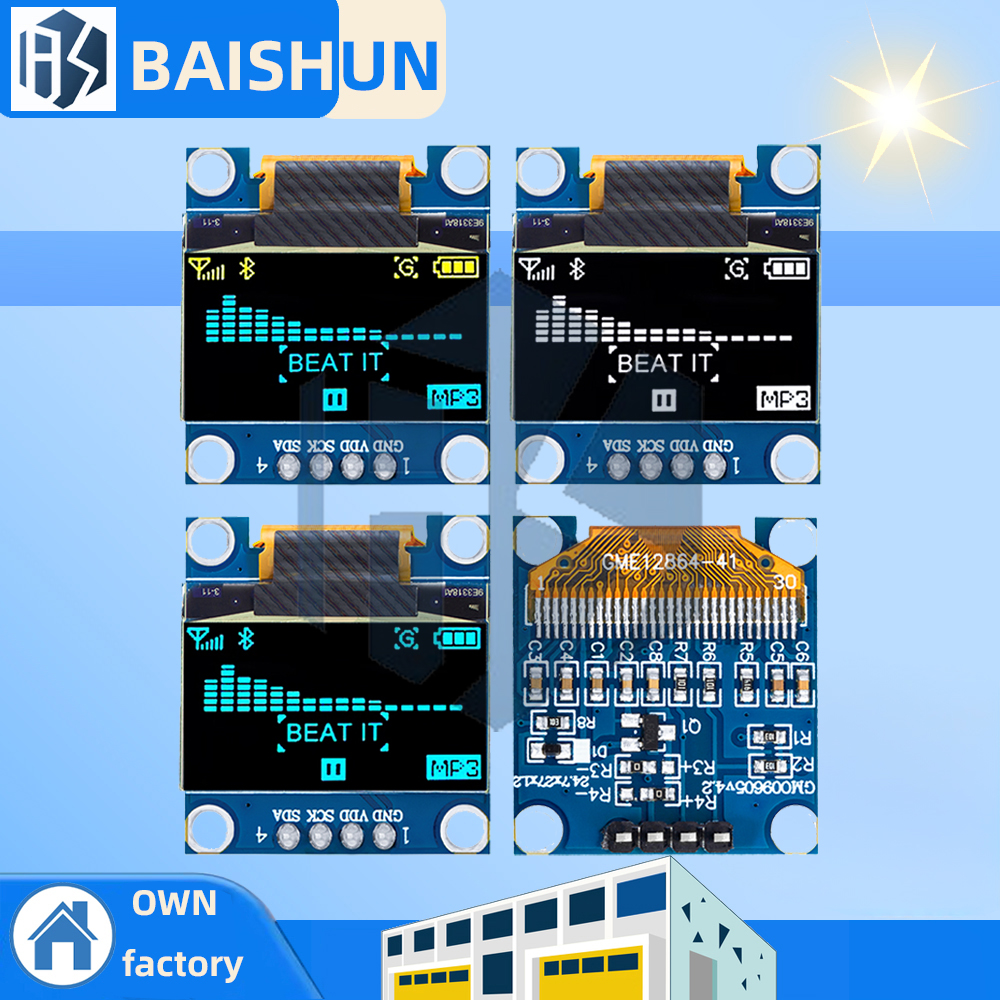 ‌0.96 Inch I2C SSD1306 OLED Display Module – 128x64 Dual-Color (Yellow/Blue) Screen for Arduino, Raspberry Pi & ESP32 Projects
