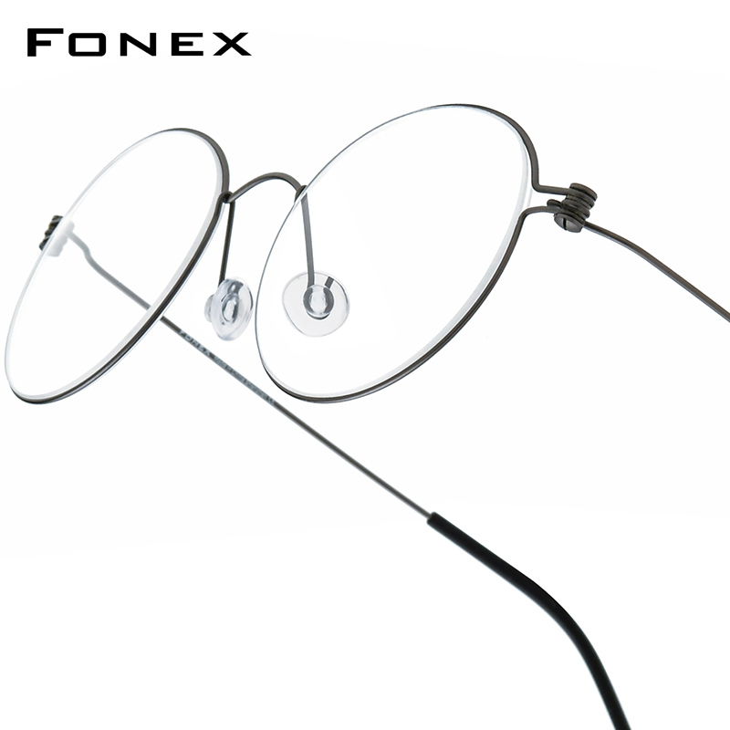 Montura de gafas FONEX B de titanio para mujer, gafas de diseño de marca para hombre, gafas coreanas de Dinamarca ultraligeras Morten sin tornillos 7510