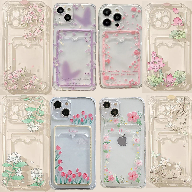 Etui na iPhone 17 Pro Max 17 Air 16E 13 14 15 Pro Max 11 12 13 Pro 16 Plus z motywem kwiatu lotosu, portfel z przegródkami na karty