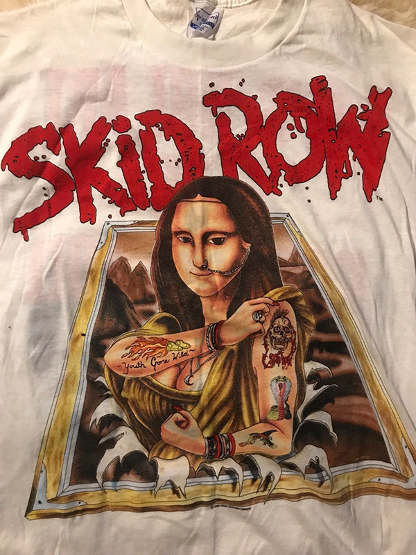 Skid Row 100. Mona Lisa Youth Gone Wild, bawełniana biała koszulka unisex