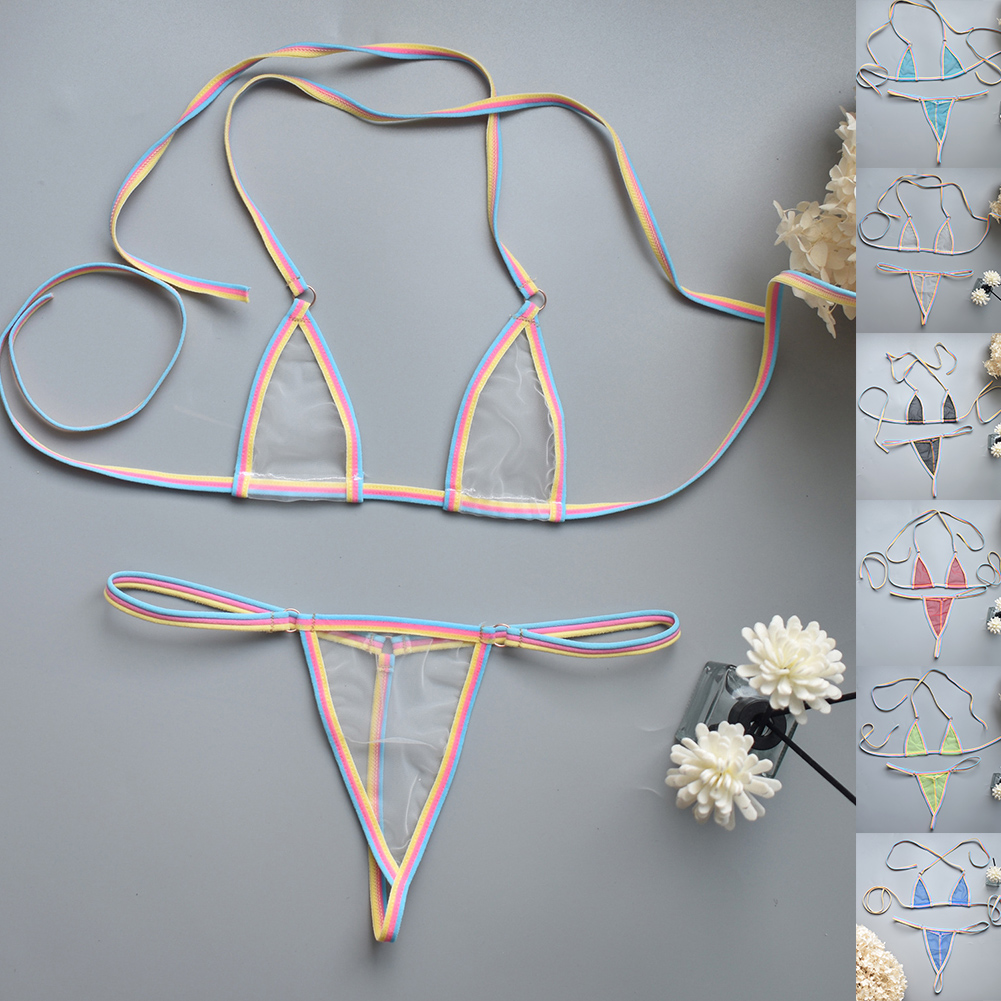 Bikini femmes tongs maison hôtel sommeil moyen extensible Mini Polyester Sexy couleur unie printemps chaîne été mince