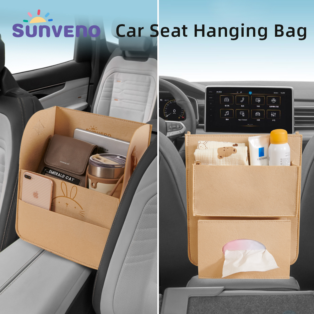 Sunveno-Car Seat Middle Storage Bag com compartimentos separados para o bebê, armazenamento de carro multifuncional