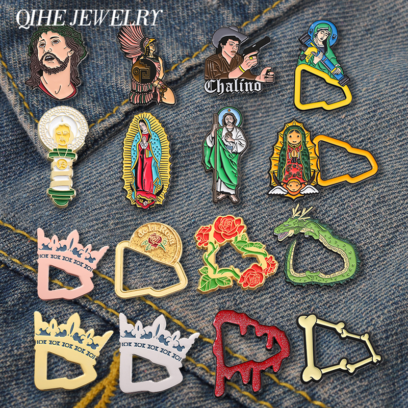 Broches en métal émaillé rétro mexicain, élégantes, pour chapeau, Badge pour vêtements Vintage, casquette de Golf, basket-ball, Clip esthétique, bijoux Anime, cadeau