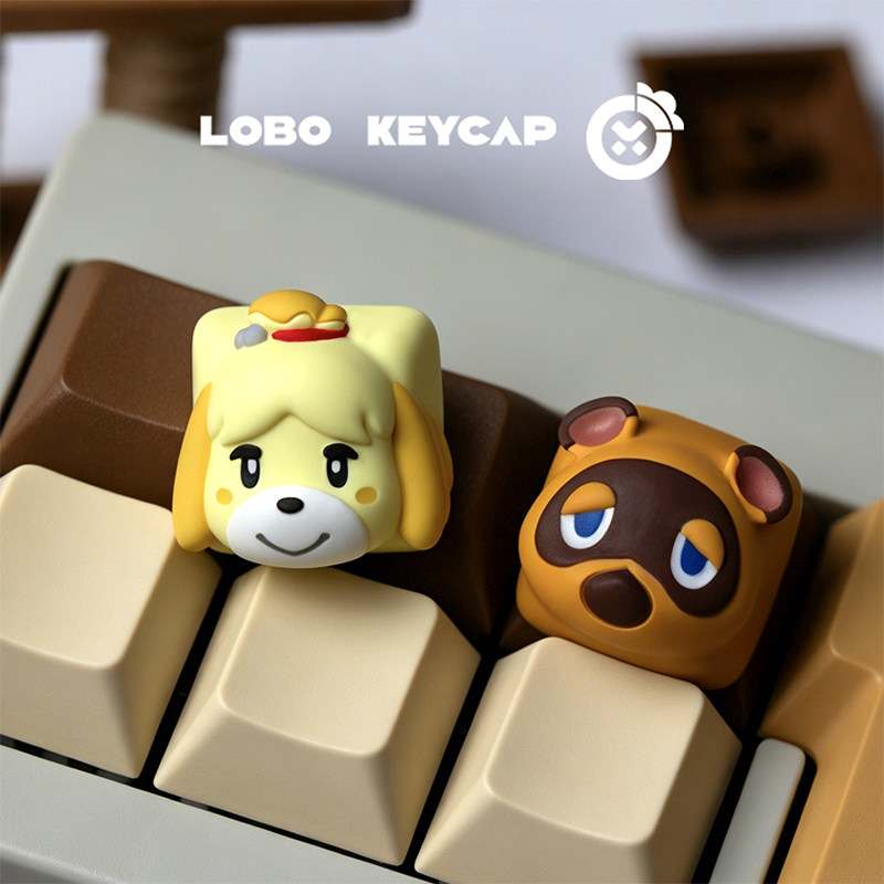 Lobo Keycap Tom Nook Animal Resin Keycap Kustom Ganti Tombol Esc Kartun Untuk Keyboard Mekanik Dekorasi Personalisasi Kreatif