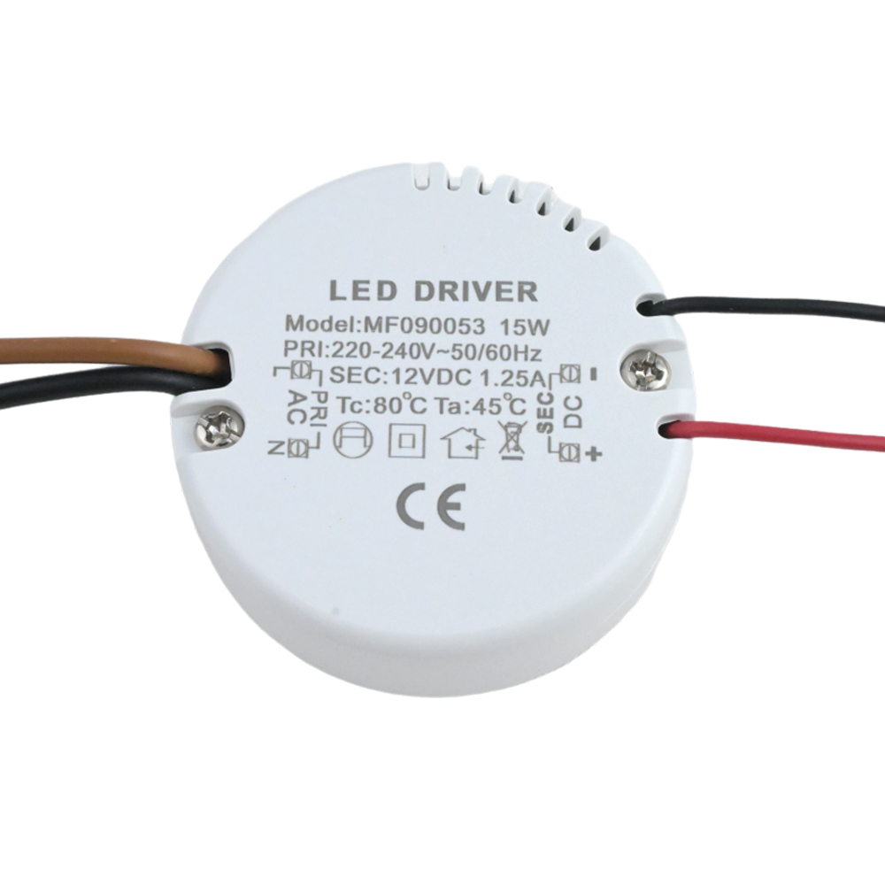 12W 15W Runder LED-Treiber AC 220-240V ZU DC 12V 24V Netzteiladapter Externer Transformator für LED-Streifenlampe Innenbeleuchtung