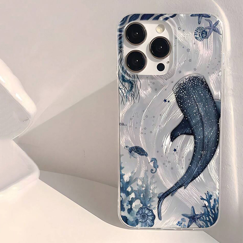 Cover per telefono con design Squalo e Balena Oceanica per Samsung Galaxy S26 S25 S24 S23 S22 S21 Ultra Plus FE A56 A16 A55 A54 A53 A34 A26 ﻿