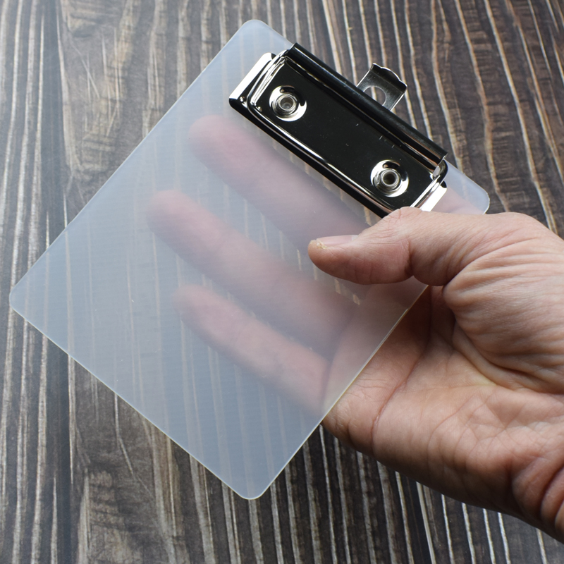 Mini portapapeles transparente, organizador de carpetas de archivos pequeñas, almohadilla de escritura, soporte de papel, tablero de Clip, papelería, suministros escolares de oficina, 1 ud.