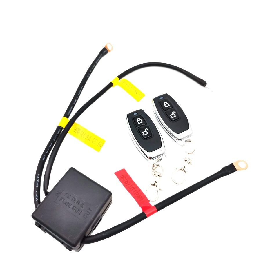 12V รถจักรยานยนต์แบตเตอรี่ Disconnect ตัด Master สวิทช์รีโมทคอนโทรลไร้สาย2ปุ่ม