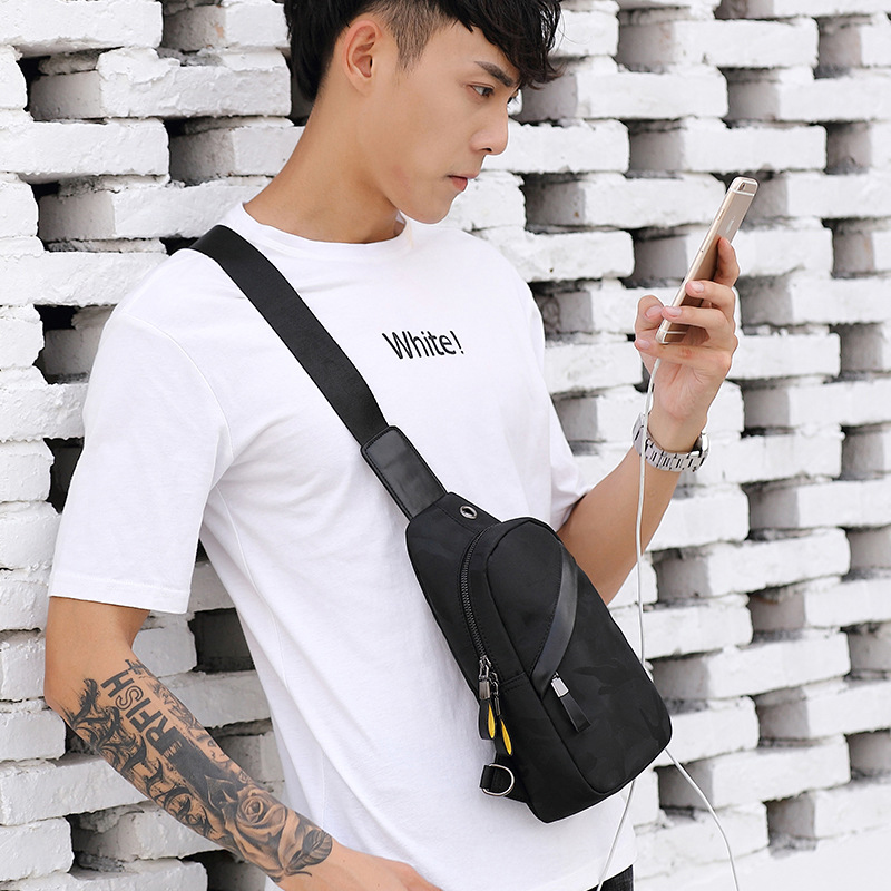 Bolsos de pecho de nailon para hombre, riñoneras pequeñas de viaje corto, bolsas de transporte de viaje, bolsos cruzados de hombro impermeables, bolsos Casuales