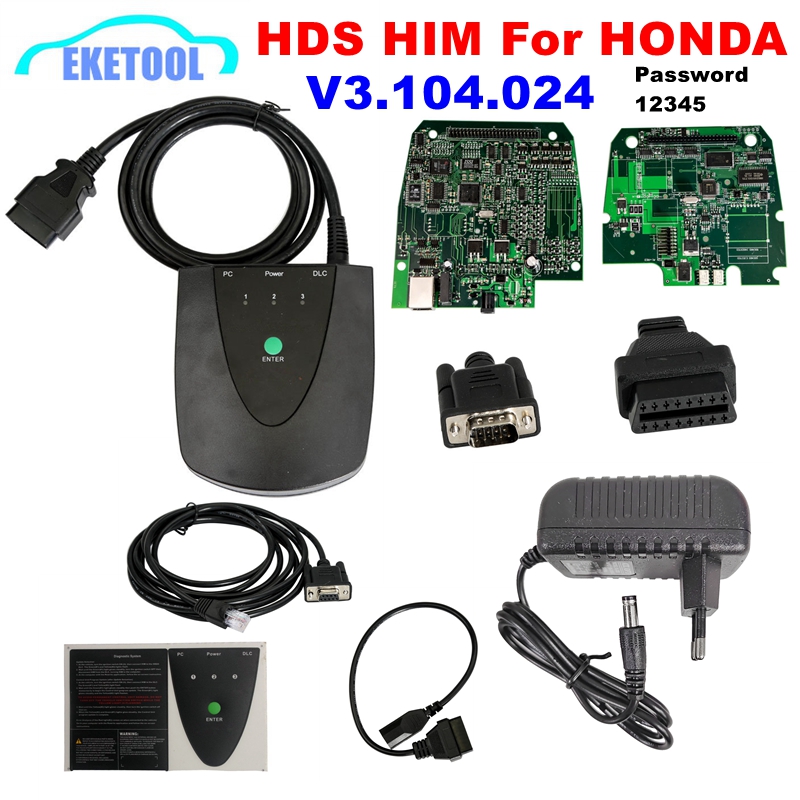 Untuk Honda HDS HIM Alat Sistem Diagnostik untuk Modul Antarmuka HONDA PCB Ganda Hijau dengan RS232 Kualitas Stabil Baru V3.104.24