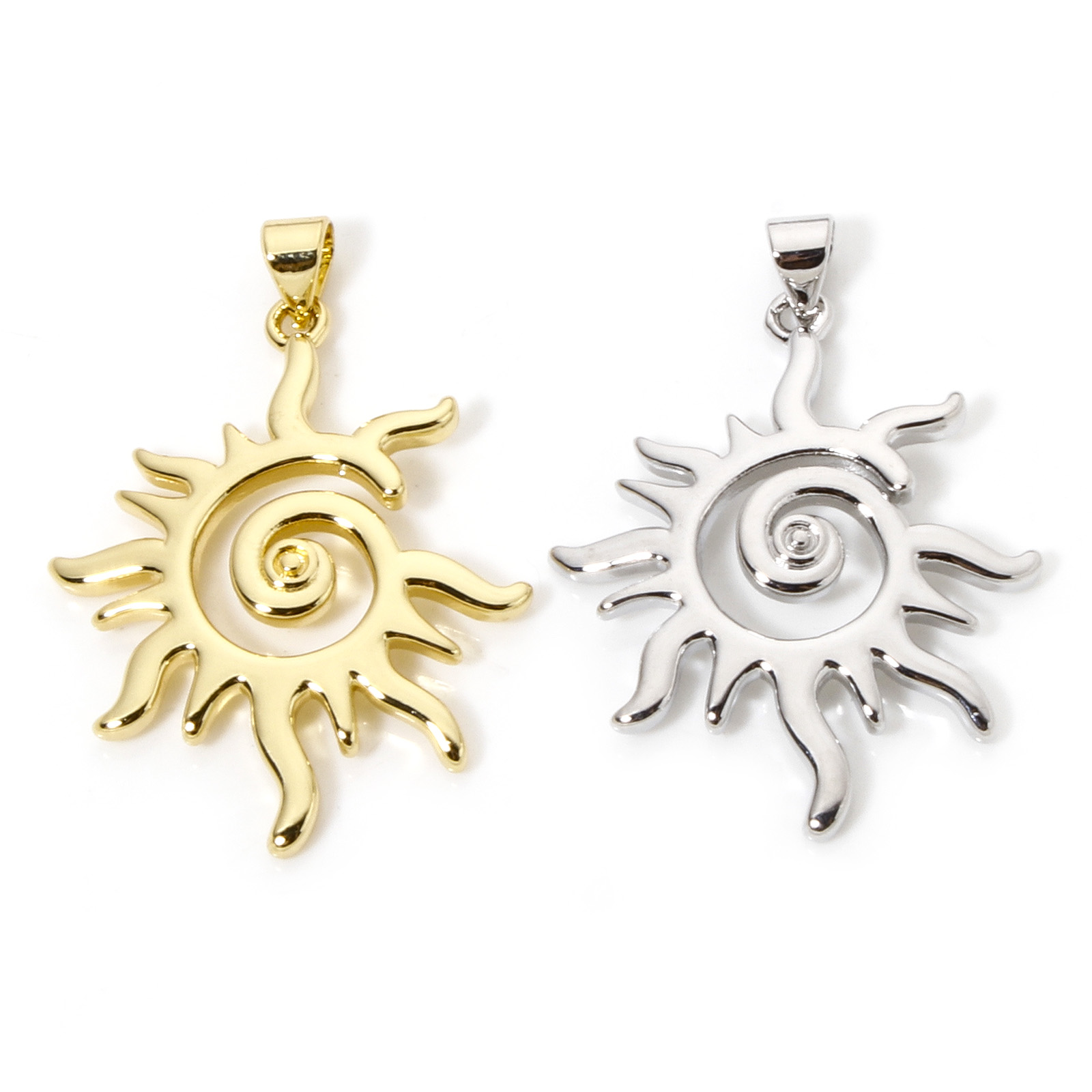 1pc New Brass Pendant Multicolor Galaxy Sun Spiral Hollow Charms For Women Men DIY Necklace Party Jewelry Findings 3.7cm x 2.7cm