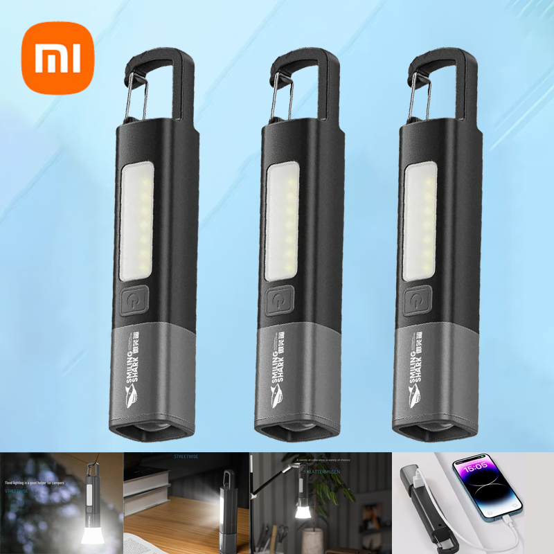 Xiaomi Mini SD1023 Светодиодный фонарик XPE Супер яркие фонарики с крючком Кемпинговые фонари USB Перезаряжаемый масштабируемый