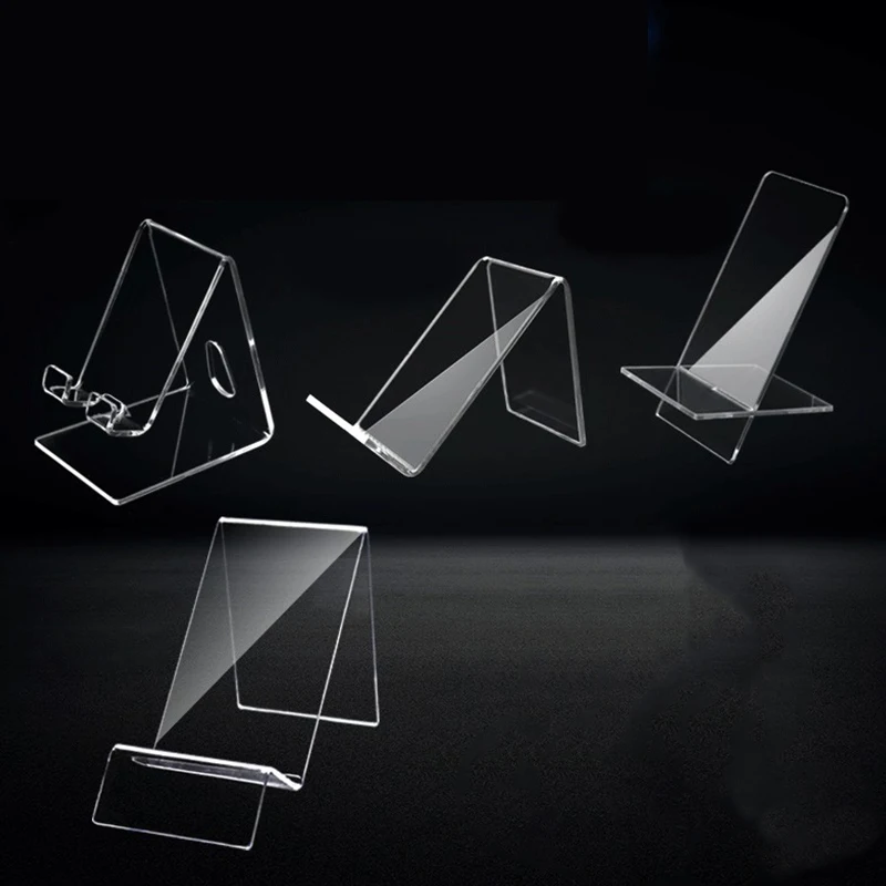 1 ชิ้นโปร่งใสผู้ถือโทรศัพท์มือถืออะคริลิคขาตั้ง Clear Rack สําหรับ Huawei Xiaomi Iphone