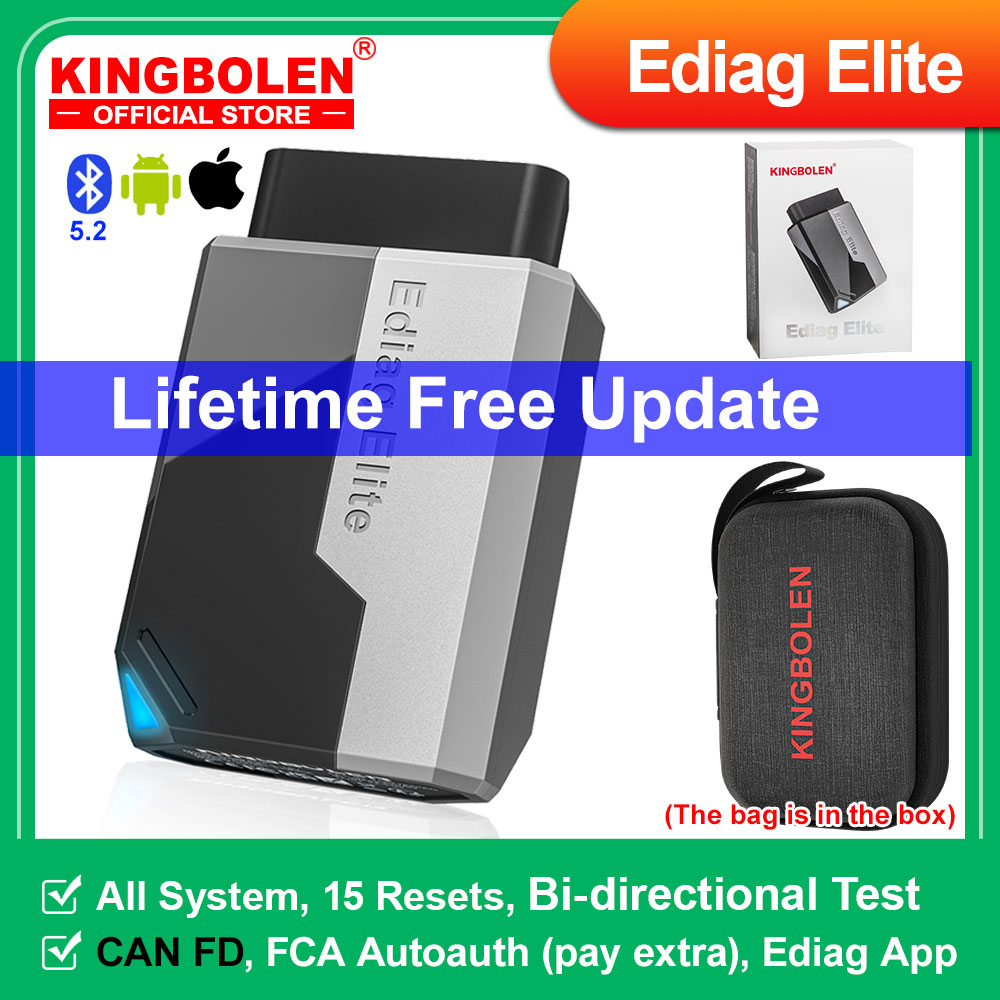 2026 Новый KINGBOLEN Ediag Elite, бесплатный пожизненный автомобильный диагностический инструмент, все системы 15 сбросов, двунаправленный тестовый автоматический сканер OBD2