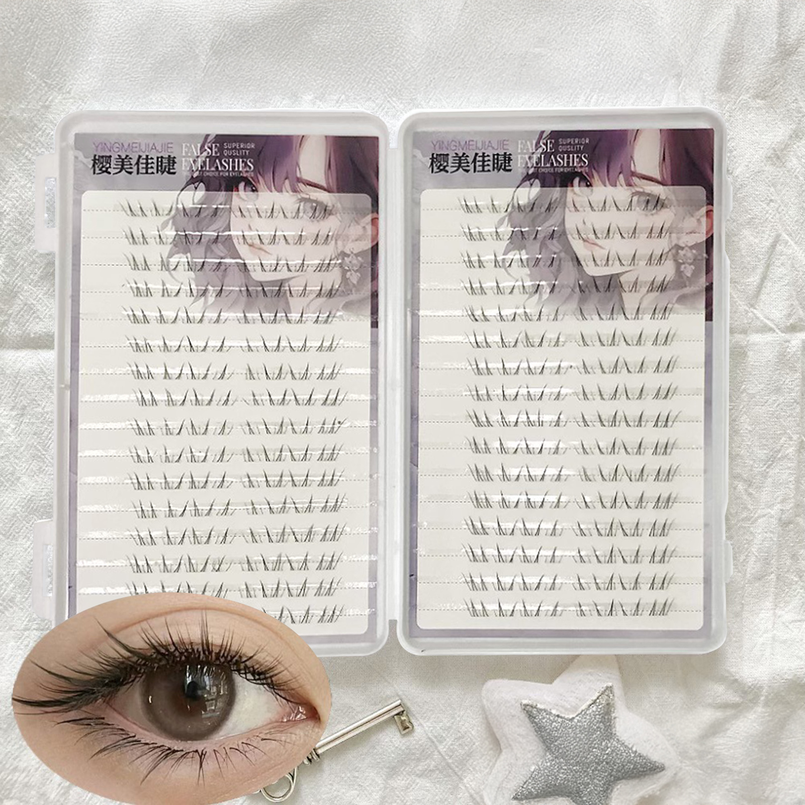 C Curl Bottom Lash Clusters 4-6mm Selbstklebende schwarze Wimpern, leicht, natĂŒrlicher Look fĂŒr Beauty, Cosplay, DIY-Make-up
