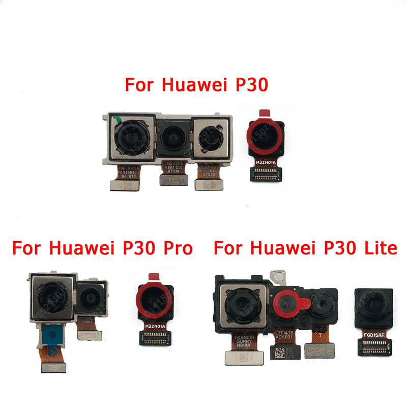 Kamera depan belakang untuk Huawei P30 Lite Pro P30Lite P30Pro modul kamera menghadap utama suku cadang pengganti fleksibel