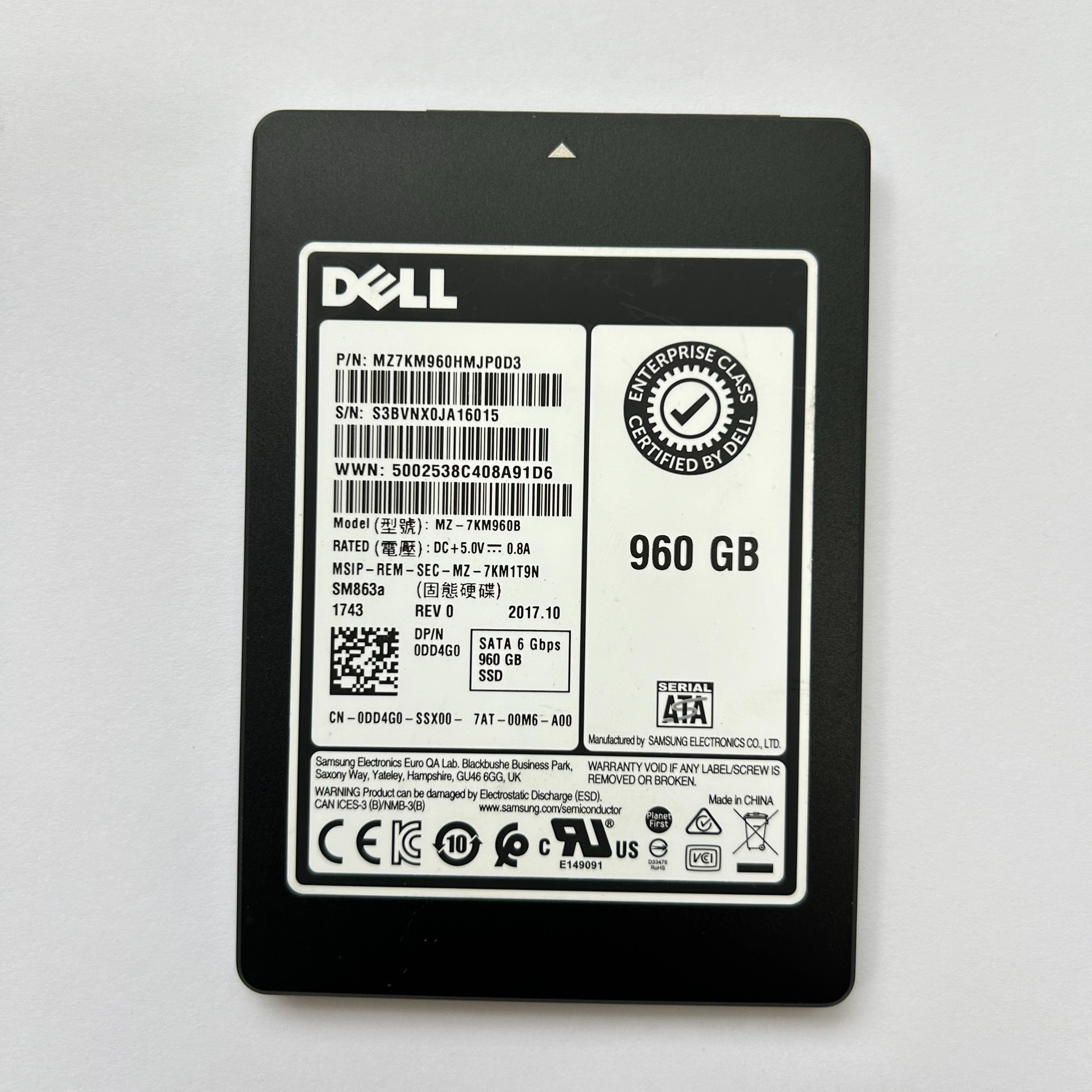 Famous Brand SM863a 960G server solid-state hard drive