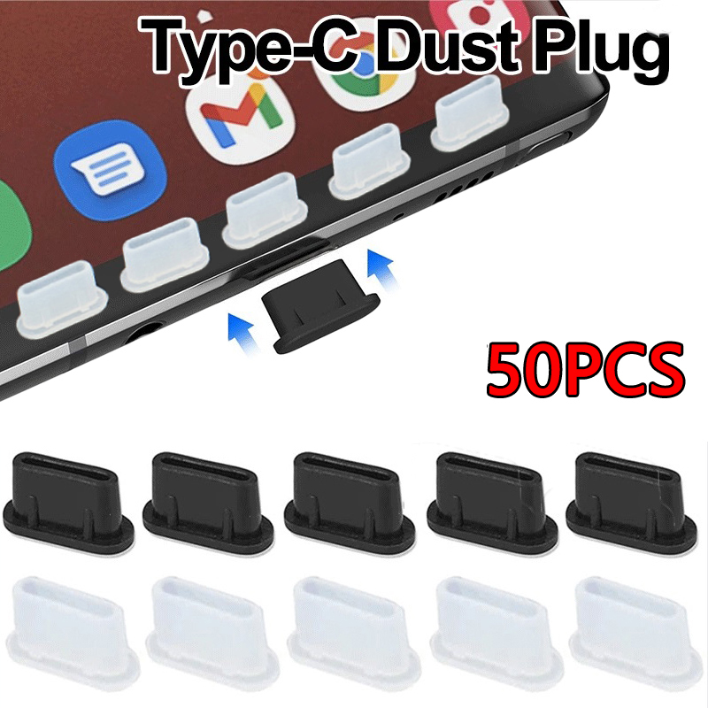 50/20 個 Type-C ダストプラグ USB 充電ポートプロテクターシリコン防塵プラグカバーキャップ Samsung Huawei Xiaomi 電話ダストプラグ用