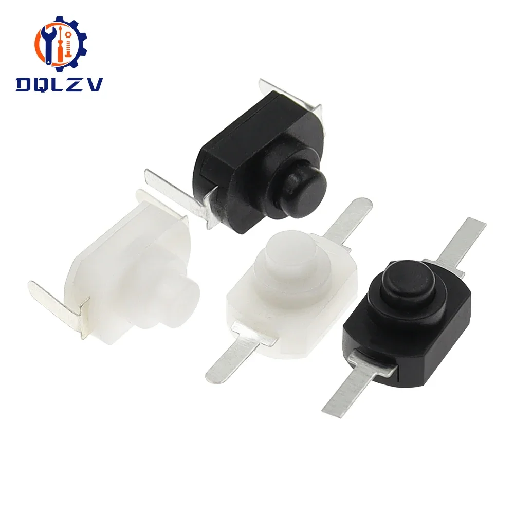 Flashlight switch 12*8MM Mini Push Button Switch On Off 1208YD Self Locking For Electric Torch DC 30V 1A Black White
