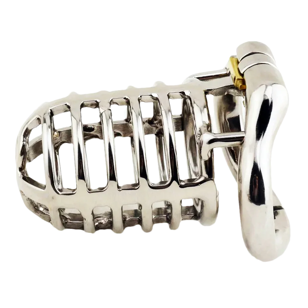 Kecil Sedang besar pria Chastity kandang baja nirkarat perangkat kesucian Penis kandang ayam cincin dengan kunci mainan seks untuk pria BDSM